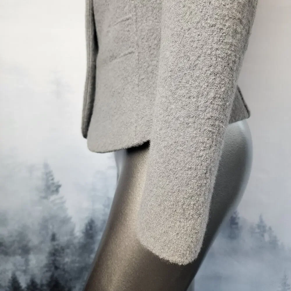 Linea Domani 100% Wool Gray V-Neck Y2557 Blazer | Women's 8